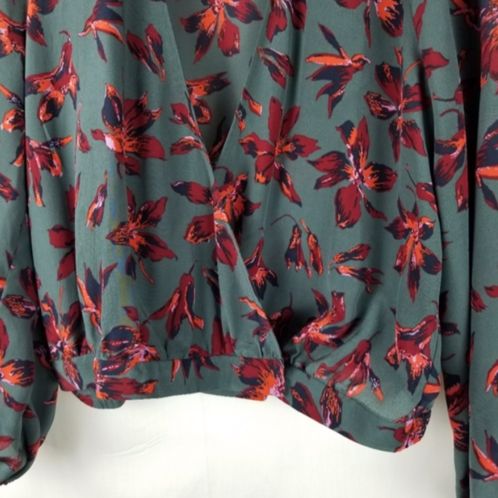 Madewell Women's Tie-Neck Wrap 100% Silk Blouse - Picture 3 of 7